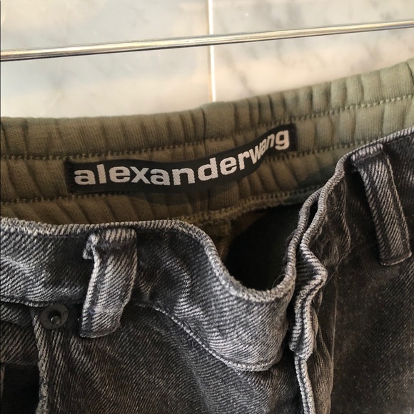 SOLD💚Alexander Wang Ride Clash Denim Jeans Sweats - Picture 6 of 11